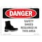 Signmission OSHA Sign, Shoes Required Area Symbol, 10in X 7in Rigid Plastic, 10" W, 7" H, Landscape OS-DS-P-710-L-1568 - alternate 1